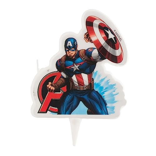 Dekora - Kerzen Deko Geburtstagskerze | 2D Geburtstagskerzen von Captain America für Kinder Kuchen - 7.5 cm von dekora