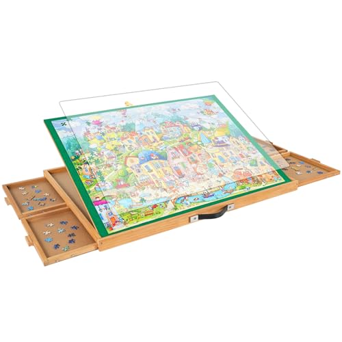 Verstellbares Puzzlebrett mit 4 Schubladen und Deckel – Puzzletisch aus Holz mit 3 Winkeln neigbar für Erwachsene, 50,8 x 94,1 cm, tragbar, Tisch, Staffelei, Geburtstagsgeschenk Verstellbares Puzzlebrett mit 4 Schubladen und Deckel – Puzzletisch aus Holz mit 3 Winkeln neigbar für Erwachsene, 50,8 x 94,1 cm, tragbar, Tisch, Staffelei, Geburtstagsgeschenk von Générique