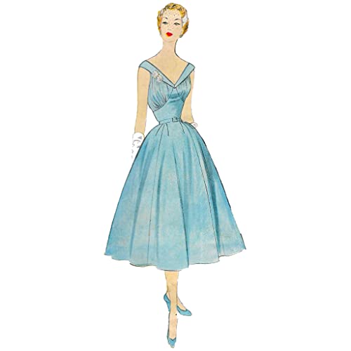Vintage 1950er Jahre Muster - 'Grace' Tages- oder Abendkleid, tailliertes Mieder - Brustumfang: 96,5 cm von Générique