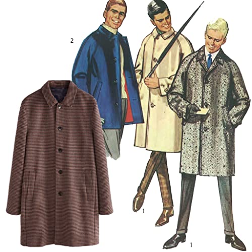 Vintage 1960er Jahre Schnittmuster, Herren Mantel Mantel Mantel – Brust 106,7 cm von Générique