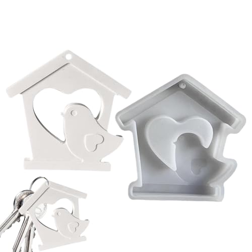 Vogelhaus Ornament Form, Ostervogel Anhänger Form | Ostern Vogel Silikonform Anhänger Vogel im Haus, Easy Release Vogelhaus Epoxidharz Form von Générique