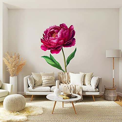 Wandtattoo Blumen – groß – Wandaufkleber Blumen – selbstklebend – Wandaufkleber Blumen – Pfingstrose Aquarell XXL (30 x 23 cm) von Générique
