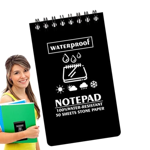 Wasserdichtes Taschenbuch, Allwetter-Notizblock, wasserdichter Notizblock, tragbarer Reise-Notizblock, 50 Seiten Top-Notizbuch für die Universitätsschule zu Hause von Générique