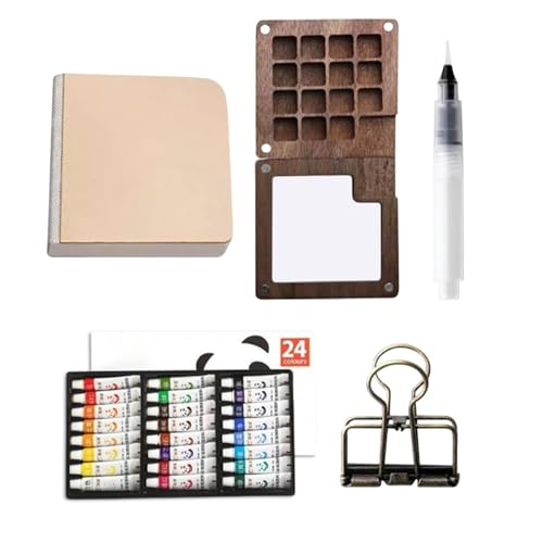 Wasserfarben-Set im Taschenformat, kleines Aquarell-Set, Reise-Set für leichte Malpaletten, Taschen-Aquarell-Paletten-Set, 24 Farben für Maler u Wasserfarben-Set im Taschenformat, kleines Aquarell-Set, Reise-Set für leichte Malpaletten, Taschen-Aquarell-Paletten-Set, 24 Farben für Maler u von Générique