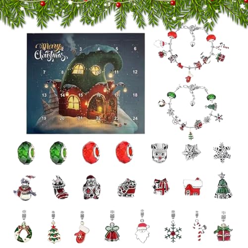 Weihnachts-Countdown, Adventskalender 24 Tage mit Armbändern zum Basteln – kreative Aktivität für Partys zu Hause für Mädchen während der Ferien von Générique