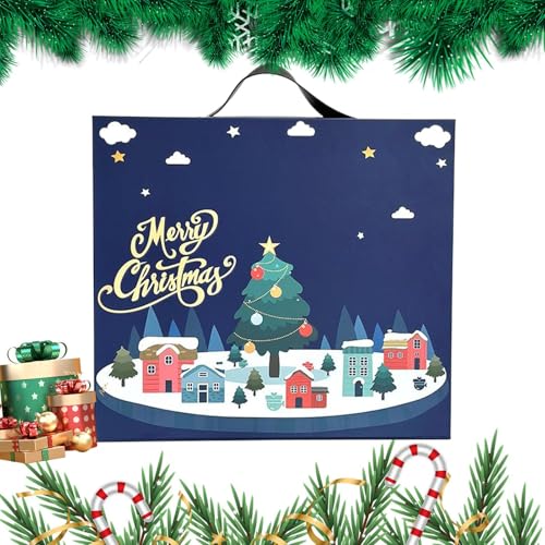 Weihnachts-Countdown-Box - Tragbare Kalenderbehälter für Feiertage, Geburtstag mit 24 Fächern, Weihnachts-Countdown für Zuhause oder Party, Graupappe im Freien, Karte von Générique