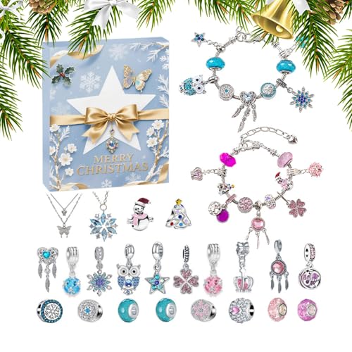 Weihnachts-Countdown-Kalender – Charm-Armband Herstellungsset in | Einzigartiger langjähriger Gesangsmacher-Weihnachtsschmuck | Countdown-Armband-Ring-Set von Générique