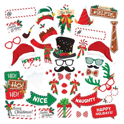 Weihnachts-Fotografiezubehör, Weihnachts-Selfie-Requisiten, Erstellen Sie Aufstellschilder für 38 x Fotokabinen-Requisiten – Funny Christmas Hat Selfie Posing Schilder, Mond-Halterungen Weihnachts-Fotografiezubehör, Weihnachts-Selfie-Requisiten, Erstellen Sie Aufstellschilder für 38 x Fotokabinen-Requisiten – Funny Christmas Hat Selfie Posing Schilder, Mond-Halterungen von Générique