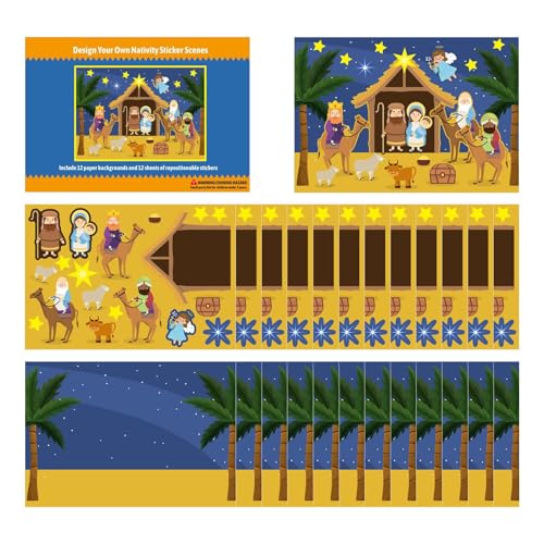 Weihnachtsaufkleber für Kreationen, Set mit Aufklebern aus der Krippenszene Jesus für Partys | Kreatives Freizeit-Set, 12 Aufkleber, Handwerk, Kunstprojekte, Partys, Karten Weihnachtsaufkleber für Kreationen, Set mit Aufklebern aus der Krippenszene Jesus für Partys | Kreatives Freizeit-Set, 12 Aufkleber, Handwerk, Kunstprojekte, Partys, Karten von Générique