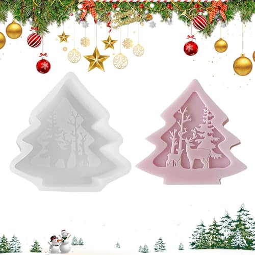 Weihnachtsbaum Silikonform, Weihnachtsbaum Silikonform | Epoxidharz Form zum Gießen - Weihnachtsformen aus Silikon für die Kerzenherstellung, Desktop-Dekoration Ornamentform von Générique