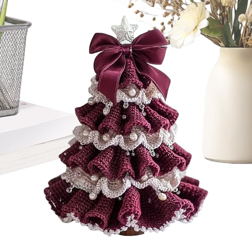 Weihnachtsbaum mit Tischhaken – Weihnachtsdekoration, gestrickt, Weihnachtsbaum, Tischdekoration, dekoratives Zubehör für Kamin, Fensterbank, Bibliothek, Wohnzimmer, Schlafzimmer, Party, festliche von Générique