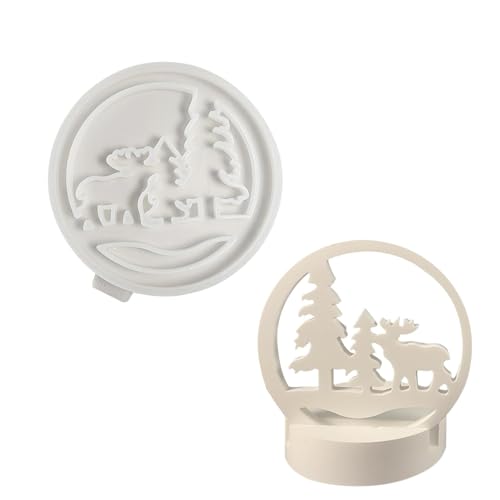 Weihnachtsformen Silikonformen Weihnachten Silikonform für Weihnachtsdekoration Anhänger Elchbaum Form Beton Ton Form Handwerk Harz Gießform für Dekoration von Générique
