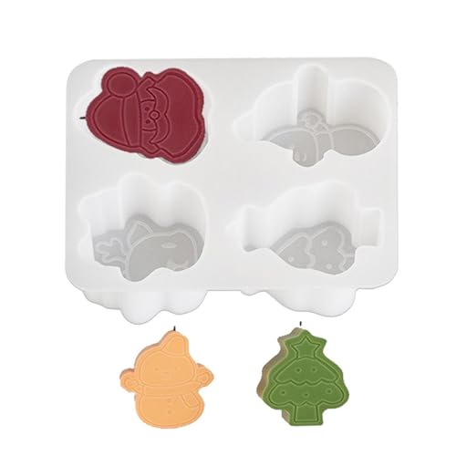 Weihnachtsharzformen aus Silikon, Weihnachts-Backformen - Antihaft-Süßigkeiten-Backformen | Handgemachte Seifenkerzen, Silikon-Backformen-Set mit di von Générique