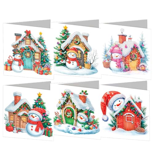 Weihnachtskarten – 6 x Erstellen Sie Segenskarten mit Strassmalerei und Umschlägen | Weihnachtsgrußkarten mit Strassmalerei für Erwachsene und Weihnachtskarten – 6 x Erstellen Sie Segenskarten mit Strassmalerei und Umschlägen | Weihnachtsgrußkarten mit Strassmalerei für Erwachsene und von Générique