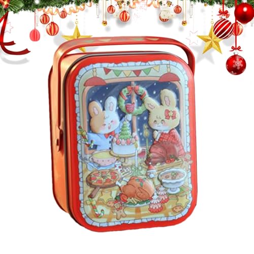 Weihnachtskeksdosen, Keksdosen für Kekse | Weihnachtskeksbehälter aus Metall | Leere Weihnachts-Leckerli-Behälter, Leckerliengläser mit Griff für die Weihnachtsferien Weihnachtskeksdosen, Keksdosen für Kekse | Weihnachtskeksbehälter aus Metall | Leere Weihnachts-Leckerli-Behälter, Leckerliengläser mit Griff für die Weihnachtsferien von Générique