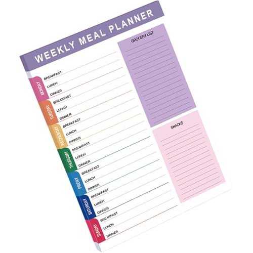 Wochenplaner – Tischplanung | Tagesordnung für 60 A5-Blätter, gesunde Ernährung, abnehmbares Notizbuch für den Planer von Générique