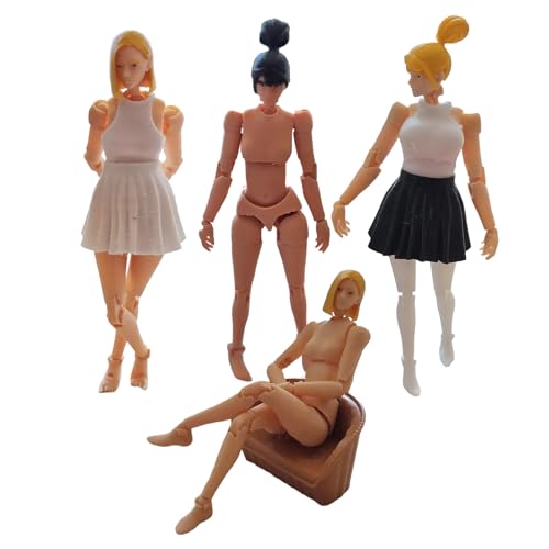 Zeichnung Figur Modell – 4 Stück, weiblich, Actionpuppe, für Artistic Creation, flexible Sketching-Referenz mit beweglichen Gelenken, menschlich zum Malen, Zeichnen, Rollenspielen Zeichnung Figur Modell – 4 Stück, weiblich, Actionpuppe, für Artistic Creation, flexible Sketching-Referenz mit beweglichen Gelenken, menschlich zum Malen, Zeichnen, Rollenspielen von Générique