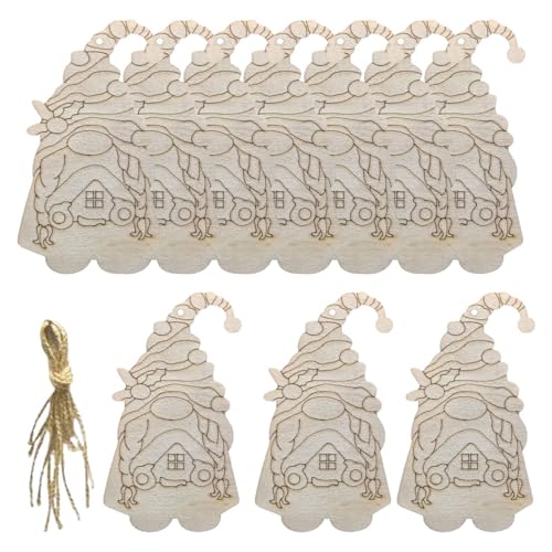 Zwergenausstecher aus Holz für Handwerk, unvollendete Zwerge aus Holz – 10 Stück Ornamente aus Holz, unbehandeltes Holz, zum Bemalen für Dekoration von Tabletts mit mehreren Ebenen Zwergenausstecher aus Holz für Handwerk, unvollendete Zwerge aus Holz – 10 Stück Ornamente aus Holz, unbehandeltes Holz, zum Bemalen für Dekoration von Tabletts mit mehreren Ebenen von Générique