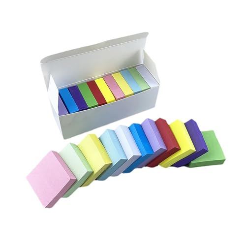 (11er Pack) Haftnotizen 3,8 x cm 11 Farben selbstklebender Notizblock helle farbenfrohe für Büro Arbeit Zuhause Schule Meetings 100 (White One Size) von Generisch