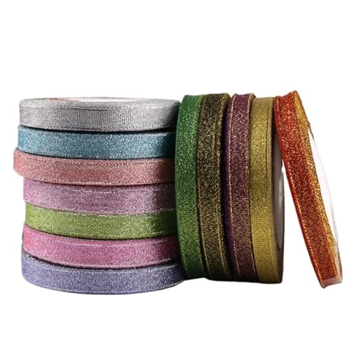 (22 Meter/Rolle) 10 mm breite, einseitige Glitzerbänder, Geschenkbänder for Hochzeitsdekorationen, Weihnachtsbänder, handgefertigte Geschenkverpackungen, Bastelarbeiten(Mint green) von Generisch