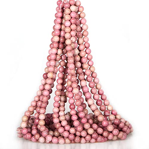 (Rhodochrosit) Naturstein-Edelstein, rund, lose Perlen, Kristall, für Schmuckherstellung, DIY, 1 Strang, 46–48 Stück (8 mm) von Generisch