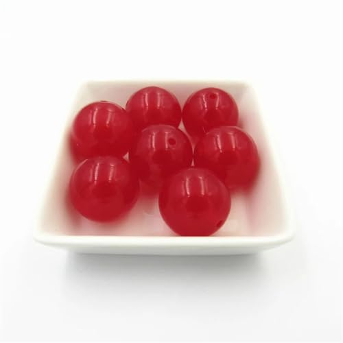 05197 Acrylperlen, 6 mm/8 mm/10 mm/12 mm/14 mm/16 mm/18 mm/20 mm, solide, handgemachte Perlen, rot, 05197, 12 mm, 500 Stück pro Beutel von Generisch