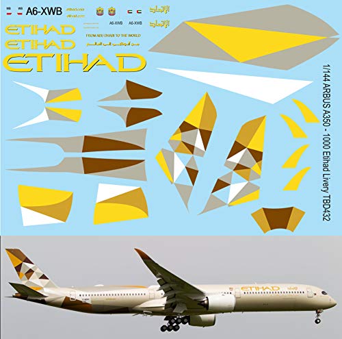 1/144 Decals kompatibel mit Airbus A350-1000 Etihad Livery Decals TB Decal TBD432 von Generisch