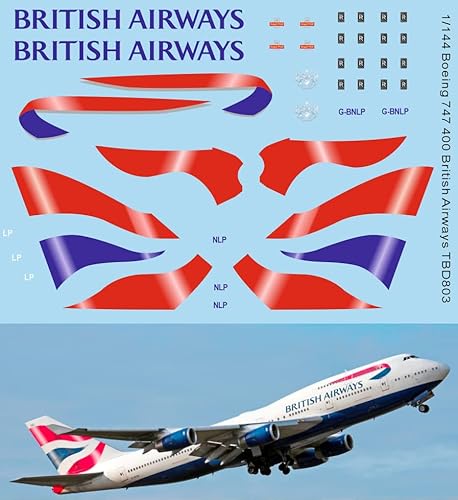 1/144 Decals kompatibel mit BOEING 747-400 British Airways TB Decal TBD803 von Generisch