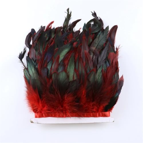1/5/10 m natürliches Hahnfeder-Band, 10–15 cm, Kleid, Nähzubehör, Heimdekoration, Basteln, Rot, 10 m 1/5/10 m natürliches Hahnfeder-Band, 10–15 cm, Kleid, Nähzubehör, Heimdekoration, Basteln, Rot, 10 m von Generisch