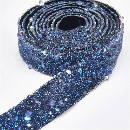 1,5 cm breit, 1,5 m breit, blaue Kaviar-Perlen, Strassband, Kristallbesatz, Strass-Kette, flache Rückseite, Applikation für selbstgemachte Kleider und Schuhe 1,5 cm breit, 1,5 m breit, blaue Kaviar-Perlen, Strassband, Kristallbesatz, Strass-Kette, flache Rückseite, Applikation für selbstgemachte Kleider und Schuhe von Generisch