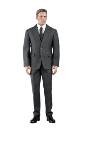 1/6 Maßstab Männliche Actionfigur Kleidung, Men's Maßgeschneidert Anzug Kleidung Business Anzug für 12 Zoll Muskel Action Figur Puppe (Grau) von Generisch