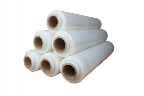 Stretchfolie Schwarz Palettenfolie Verpackungsfolie Umzugsfolie Strechfolienrolle Folie Palettenfolie Handfolie 23my 1,5kg 50 cm breit transparent 12 ROLLEN von Generisch