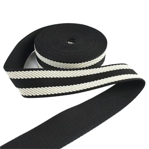 1–5 Meter 38 mm Canvas-Gurtband, gestreift, dekorativer Riemen, Taschengriff, Näh- und Bastelmaterial, 1,5 mm dick(03-38mm,2Meters) von Generisch