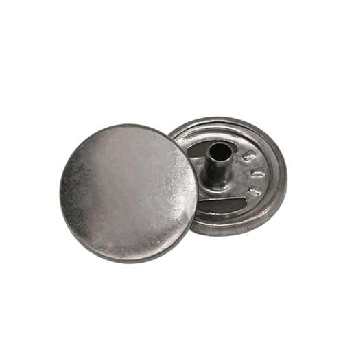 1–5 Sets Metall Messing Druckknöpfe Druckknöpfe Nähknöpfe für Leder Handwerk Kleidung Taschen DIY(Gray,20mm 831 1PCS) von Generisch