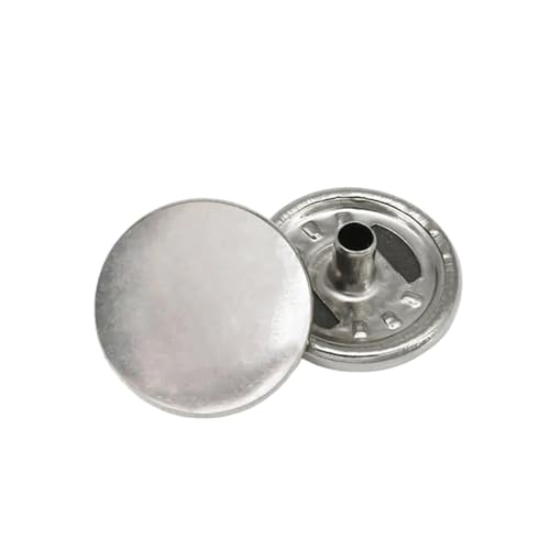 1–5 Sets Metall Messing Druckknöpfe Druckknöpfe Nähknöpfe für Leder Handwerk Kleidung Taschen DIY(Silver,17mm 831 1PCS) von Generisch