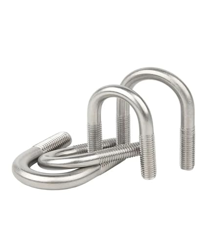 1~5 Stück M6 M8 M10 M12 304 A2 Edelstahl Rundbogen U-Bolzen U-Schraube U-förmige Klemme Rohrbefestigung Schnalle Clip Gurt(M10x51mm-1pcs) von Generisch