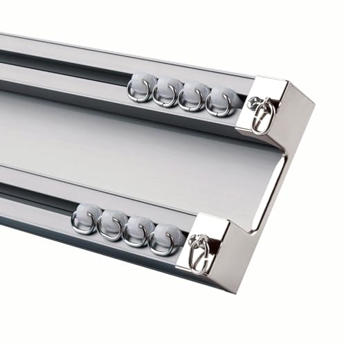 1–6 m Deckenmontage, doppelte Vorhangschiene, Aluminium, Raumteilerstange, verstellbar, 2,8 m (2 x 1,4 m), ideal für Heimdekoration und Raumtrennung (Farbe: A) von Generisch