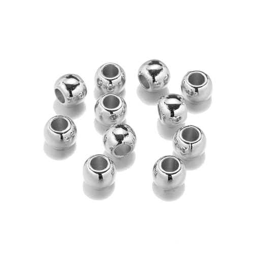 1 Beutel mit großem Loch, Abstandshalter für selbstgemachte Schmuckherstellung, Kunststoffzubehör (Silber, 4 mm x 100 Stück) von Generisch