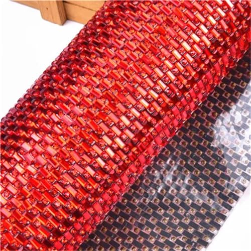1 Bogen 24 x 40 cm Glas-Strass-Netz-Bordüre, Kristall-Diamant-Blatt, Strassapplikation für Kleider, Schmuck und Möbel, DIY von Generisch