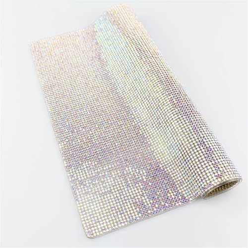 1 Bogen 24 x 40 cm Glitzer-Glas AB Strass Mesh Trim Kristall Stoff Blatt Strass Cut Band Applikation für Kleid Handwerk und Kleidung 1 Bogen 24 x 40 cm Glitzer-Glas AB Strass Mesh Trim Kristall Stoff Blatt Strass Cut Band Applikation für Kleid Handwerk und Kleidung von Generisch