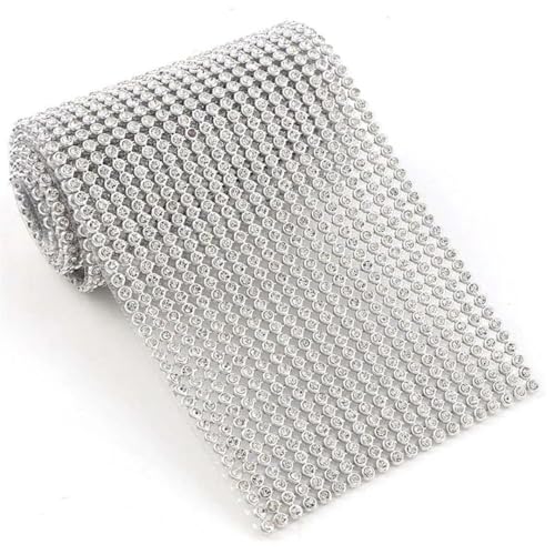1 Bogen 45 cm breiter Aluminium-Mesh-Bordüre mit 3 mm Glas-Strasssteinen, flache Rückseite, für DIY-Girlande, Blumen, Hochzeitskleid, Schmuck und Accessoires 1 Bogen 45 cm breiter Aluminium-Mesh-Bordüre mit 3 mm Glas-Strasssteinen, flache Rückseite, für DIY-Girlande, Blumen, Hochzeitskleid, Schmuck und Accessoires von Generisch