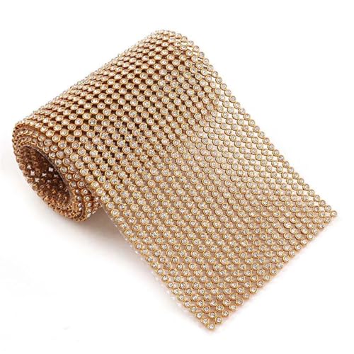 1 Bogen 45 cm breiter Aluminium-Mesh-Bordüre mit 3 mm Glas-Strasssteinen, flache Rückseite, für DIY-Girlande, Blumen, Hochzeitskleid, Schmuck und Accessoires von Generisch