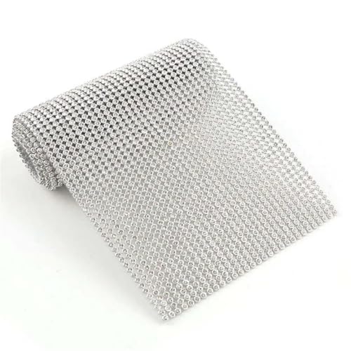 1 Bogen 45 cm breiter Aluminium-Mesh-Bordüre mit 3 mm Glas-Strasssteinen, flache Rückseite, für DIY-Girlande, Blumen, Hochzeitskleid, Schmuck und Accessoires 1 Bogen 45 cm breiter Aluminium-Mesh-Bordüre mit 3 mm Glas-Strasssteinen, flache Rückseite, für DIY-Girlande, Blumen, Hochzeitskleid, Schmuck und Accessoires von Generisch
