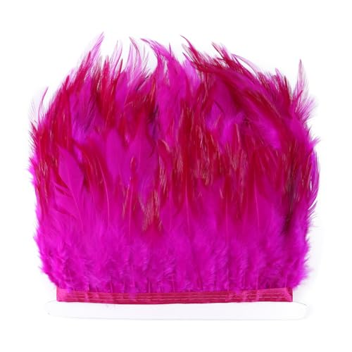 1 Meter Hahnfeder-Bordüre, hoch, 10–15 cm, Dekoration für Hochzeit, Party, Kleid, Nähen, Basteln, Feder, Rosenrot 1 Meter Hahnfeder-Bordüre, hoch, 10–15 cm, Dekoration für Hochzeit, Party, Kleid, Nähen, Basteln, Feder, Rosenrot von Generisch