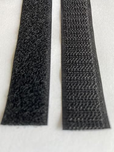1 Meter Klettband, selbstklebend, Haken- und Flauschband schwarz von Generisch