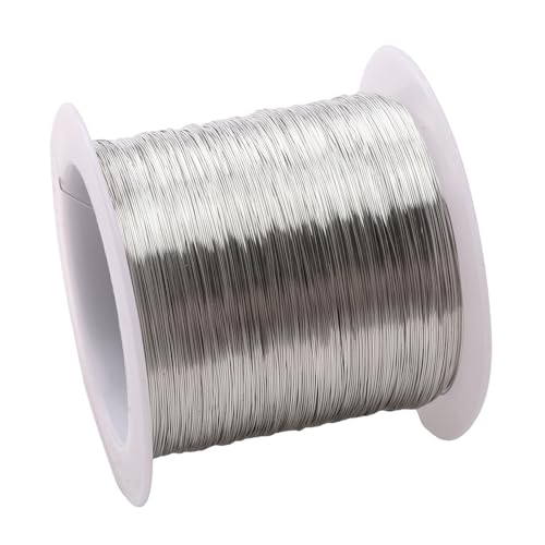 1 Rolle Edelstahl-Perlendraht zur Schmuckherstellung, 0,2–0,6 mm Durchmesser, starke, flexible Schnur for Armbänder, Halsketten und DIY-Bastelprojekte(0.3mm) von Generisch