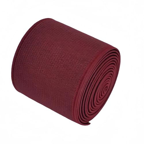1-Rolle Flache elastische Schnur 1,5-Zoll breit durch 3-Yard Double-Side Twill Elastic Band (#13 Weinrot) von Generisch