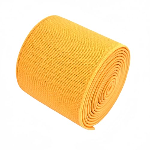 1-Rolle Flache elastische Schnur 1,5-Zoll breit durch 3-Yard Double-Side Twill Elastic Band (#2 Gelb) von Generisch