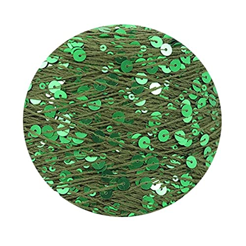 1 Rolle Paillettengarn, glitzerndes Paillettengarn, funkelnde Häkelschnüre, Garn mit bunten Pailletten zum Stricken, Häkeln, Basteln (grün) von Generisch