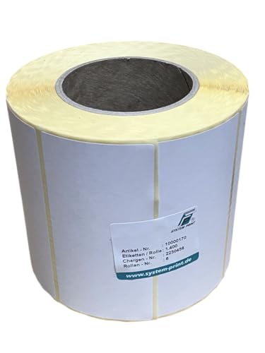 1 Rolle Thermo-Etiketten Weiß 60 x 120 mm 1400 Stück Versandetiketten auf Rolle mit Perforation selbstklebende selbsthaftende Etiketten für Thermodrucker Lager Versand Logistik Papieretiketten von Generisch